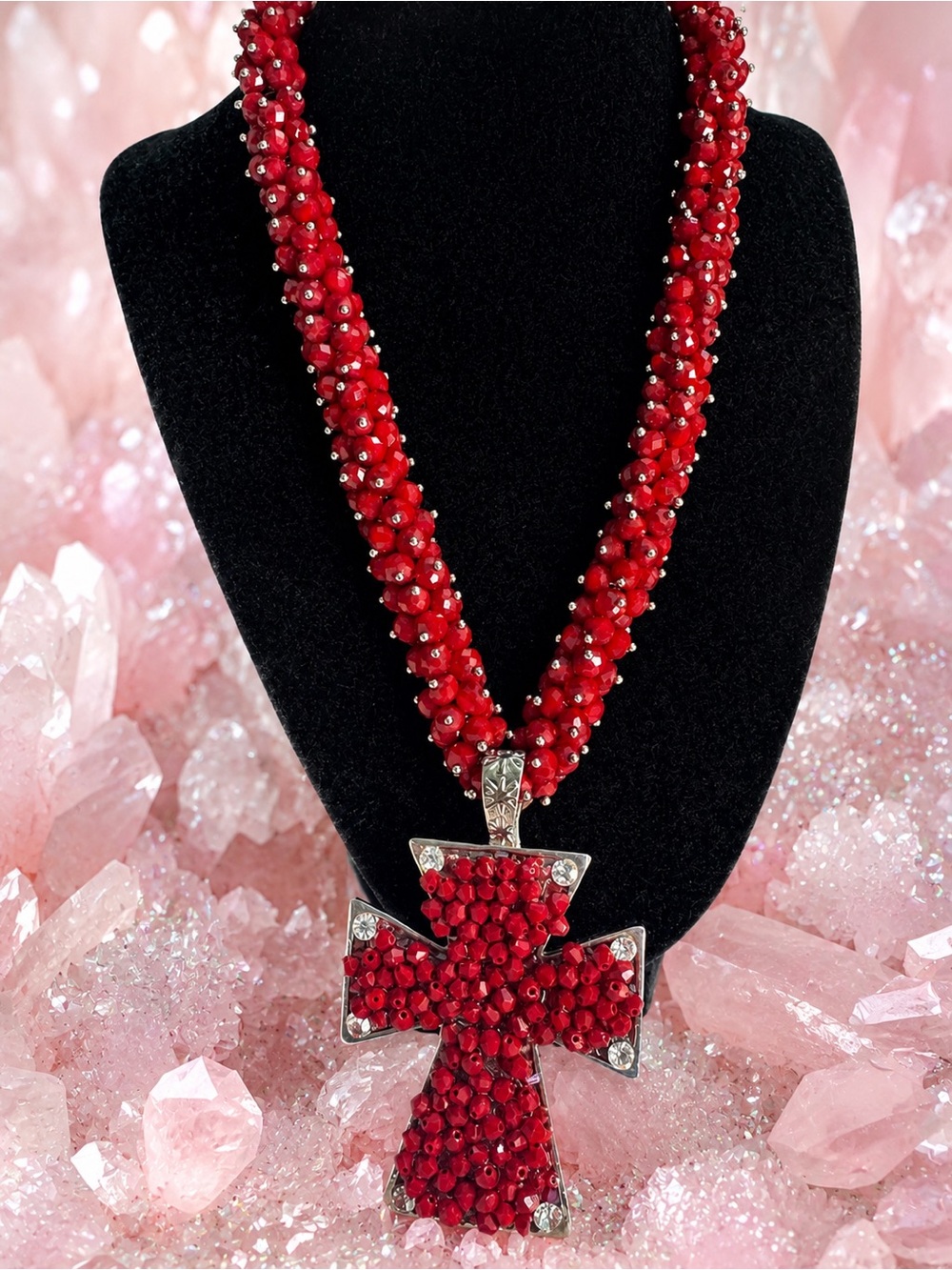Glass beaded necklace